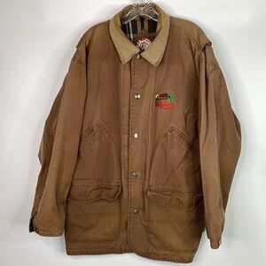 Vintage Leinenkugel's Beer Brown Chore Jacket Medium (oversized) Grunge